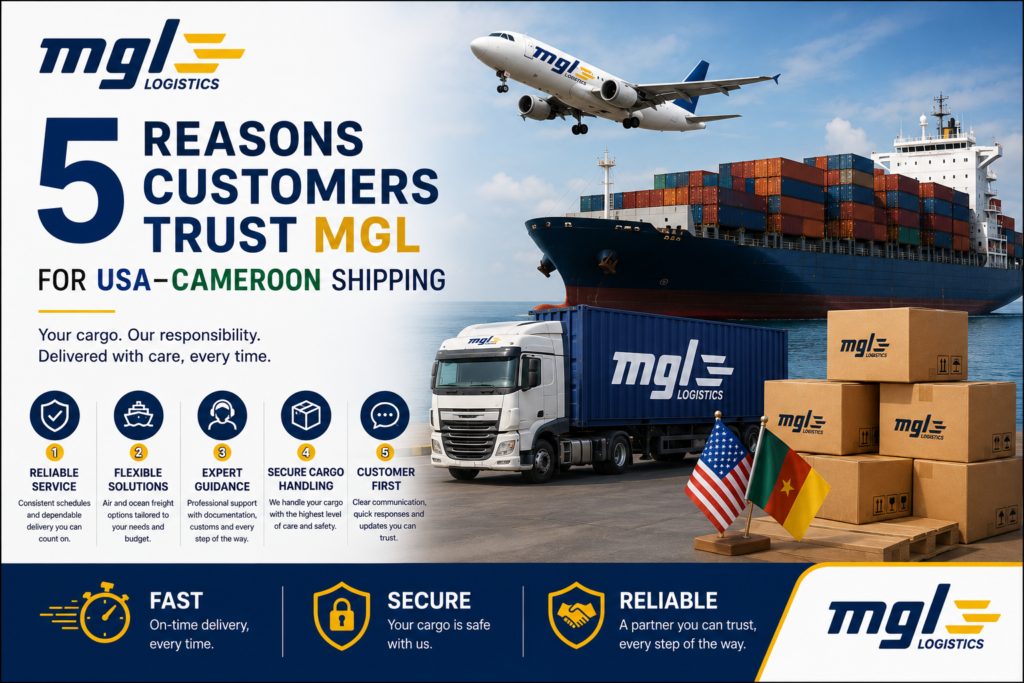 5 Reasons Customers Trust MGL for USA–Cameroon Shipping
