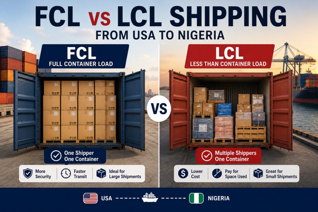 FCL vs LCL Shipping from USA to Nigeria: Which One Should You Choose?