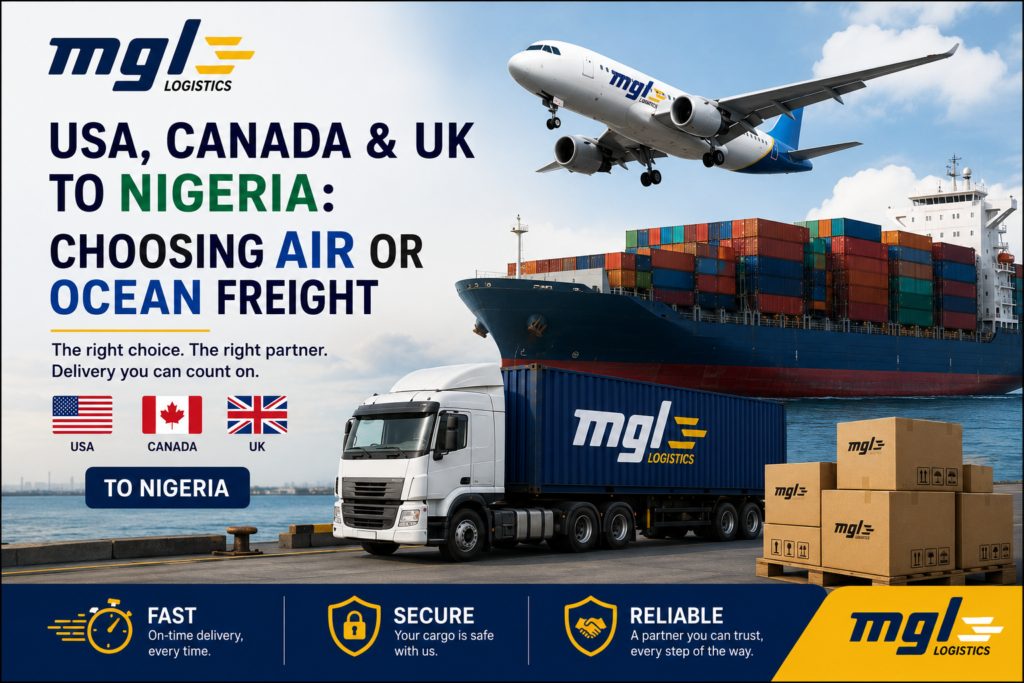 USA, Canada & UK to Nigeria: Choosing Air or Ocean Freight